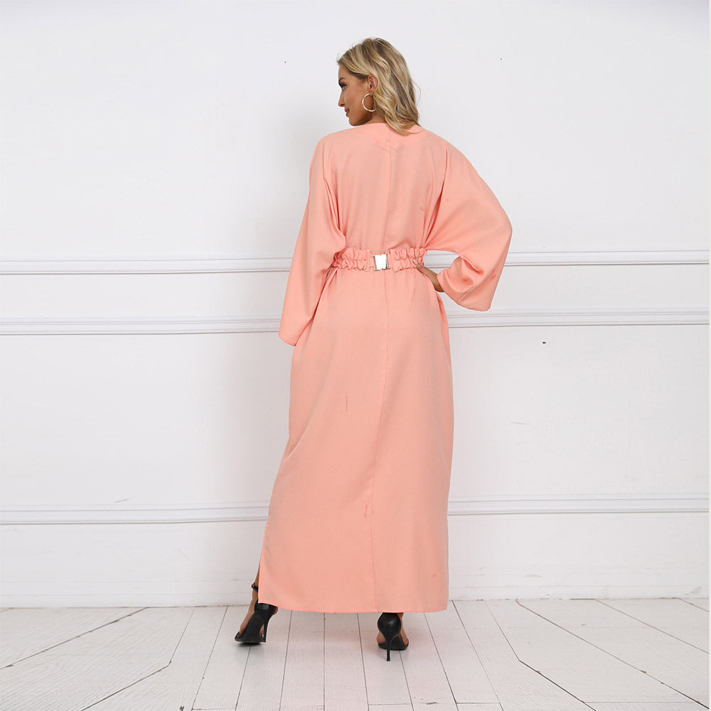 جلابية فستان مطرز بحزام للخصر - Lagonna | لاقونا جلابية فستان مطرز بحزام للخصر - Lagonna | لاقونا