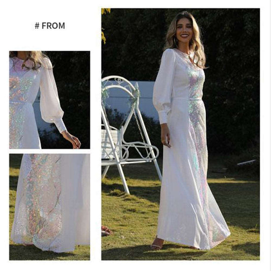 جلابية تصميم فستان ابيض