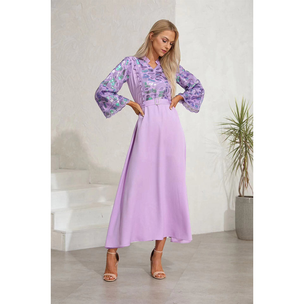 فستان سهرة انيق تطريز ترتر - Lagonna | لاقونا فستان سهرة انيق تطريز ترتر - Lagonna | لاقونا