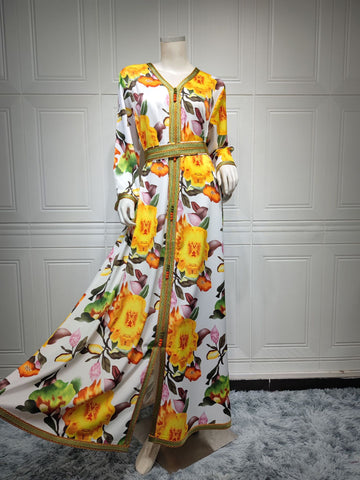 جلابية قفطان زيتي مع طرحه - Lagonna | لاقونا جلابية قفطان زيتي مع طرحه - Lagonna | لاقونا