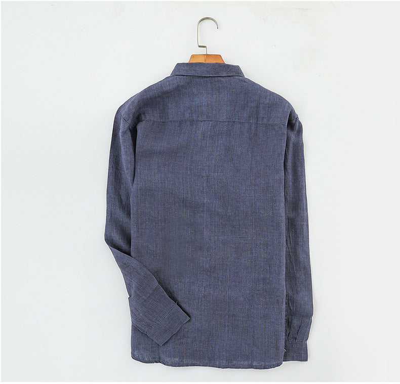 قميص كتان رجالي لون كحلي - Lagonna | لاقونا قميص كتان رجالي لون كحلي - Lagonna | لاقونا