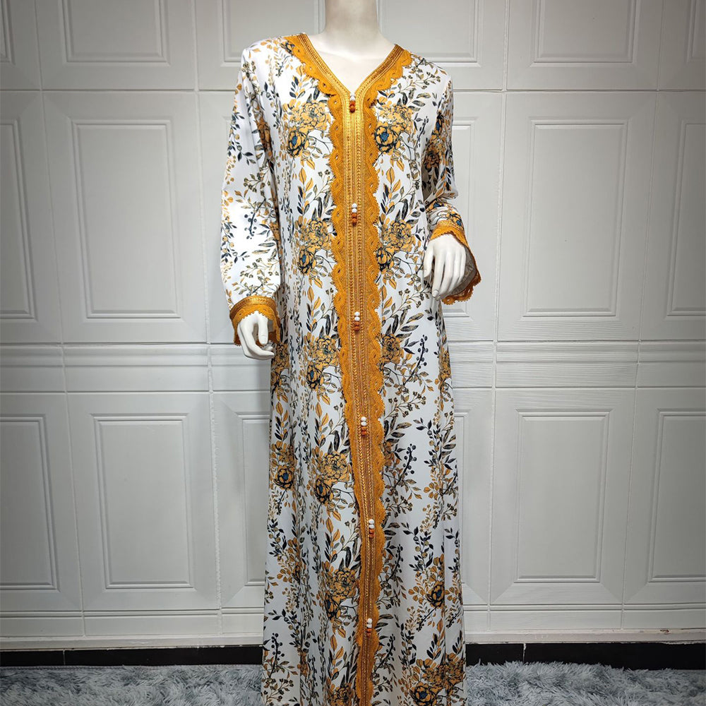 جلابية سهرة مشجرة انيقة و تطريز نحاسي - Lagonna | لاقونا جلابية سهرة مشجرة انيقة و تطريز نحاسي - Lagonna | لاقونا