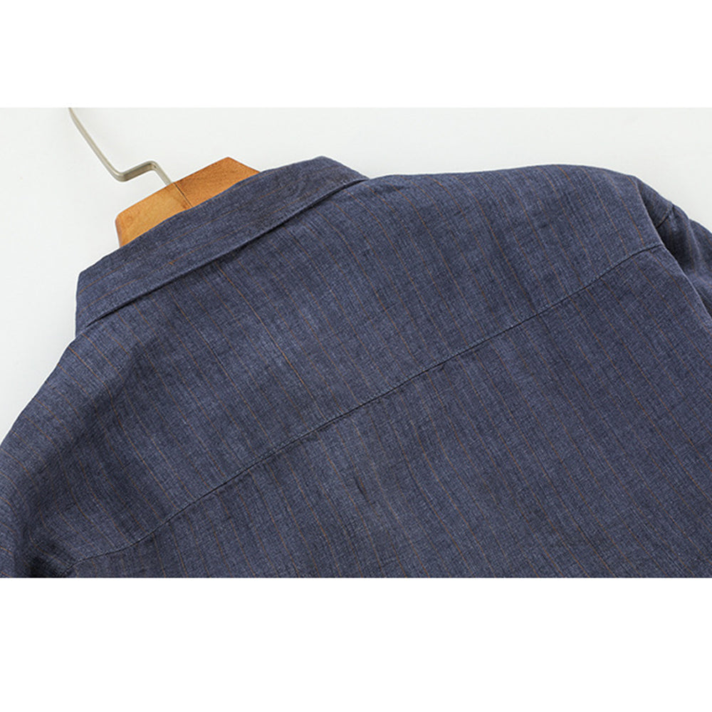 قميص كتان رجالي لون كحلي - Lagonna | لاقونا قميص كتان رجالي لون كحلي - Lagonna | لاقونا