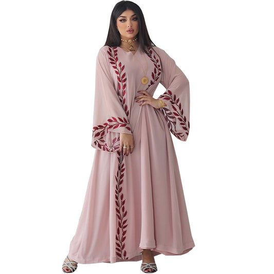جلابية فستان شيفون وردي مع طرحه - Lagonna | لاقونا