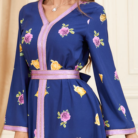 جلابية قفطان مطرزة مشجر - Lagonna | لاقونا جلابية قفطان مطرزة مشجر - Lagonna | لاقونا