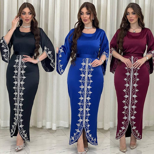 جلابية تطريز حديث مع حزام - Lagonna | لاقونا