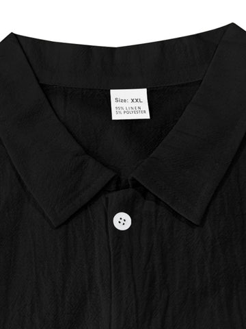 طقم كتان رجالي قميص وبنطال طويل طقم كتان رجالي قميص وبنطال طويل