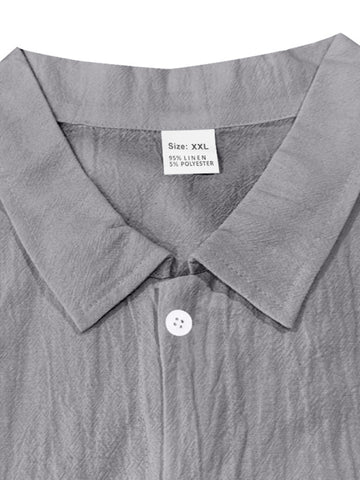 طقم كتان رجالي قميص وبنطال طويل طقم كتان رجالي قميص وبنطال طويل