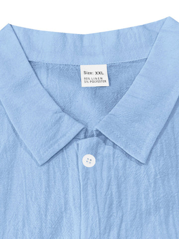 طقم كتان رجالي قميص وبنطال طويل طقم كتان رجالي قميص وبنطال طويل