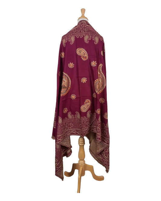 شال عودي بنقش ذهبي لوزة شرقية و اطراف منقوشة ذهبي - Lagonna | لاقونا