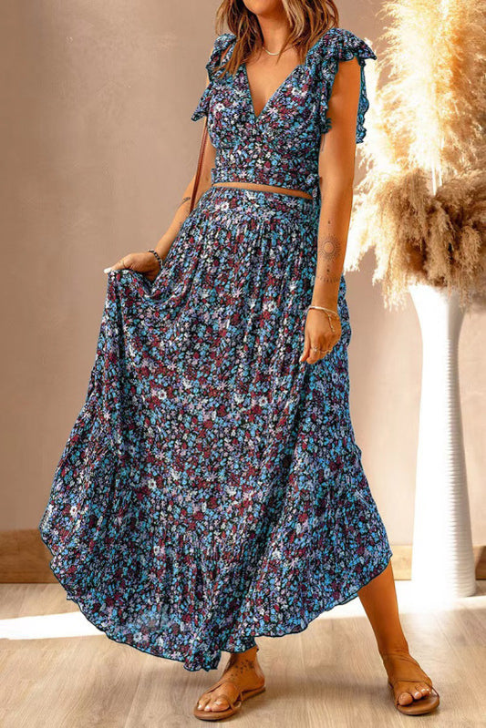فستان صيفي طويل مشجر - Lagonna | لاقونا