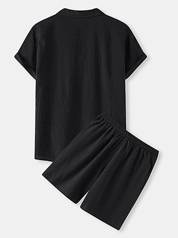 قميص كم قصير و شورت رجالي من الكتان - Lagonna | لاقونا قميص كم قصير و شورت رجالي من الكتان - Lagonna | لاقونا