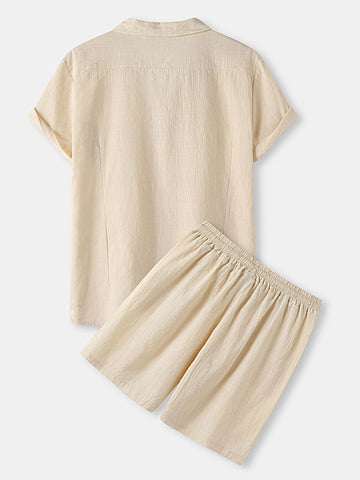 قميص كم قصير و شورت رجالي من الكتان - Lagonna | لاقونا قميص كم قصير و شورت رجالي من الكتان - Lagonna | لاقونا