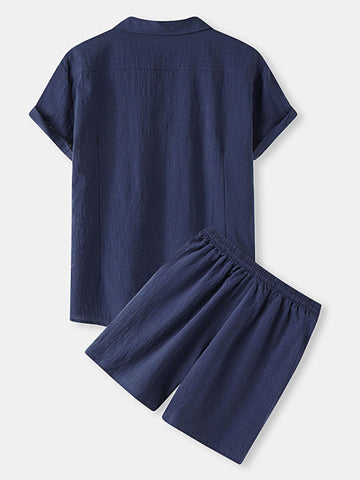 قميص كم قصير و شورت رجالي من الكتان - Lagonna | لاقونا قميص كم قصير و شورت رجالي من الكتان - Lagonna | لاقونا