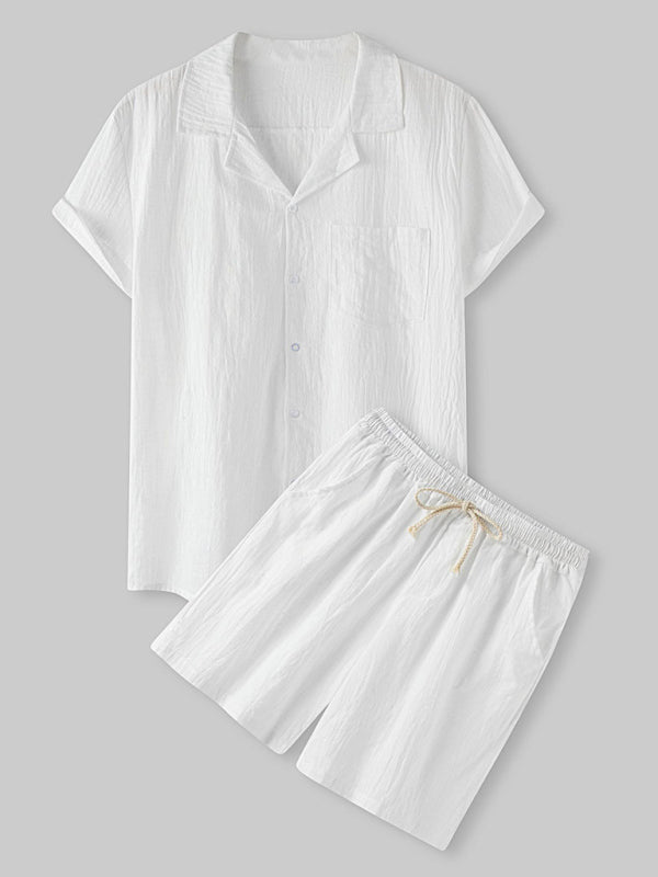 قميص كم قصير و شورت رجالي من الكتان - Lagonna | لاقونا قميص كم قصير و شورت رجالي من الكتان - Lagonna | لاقونا