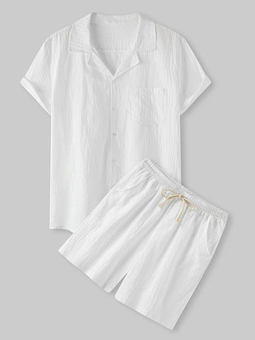 قميص كم قصير و شورت رجالي من الكتان - Lagonna | لاقونا قميص كم قصير و شورت رجالي من الكتان - Lagonna | لاقونا