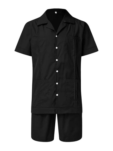 قطعتين قميص و شورت كتان رجالي - Lagonna | لاقونا قطعتين قميص و شورت كتان رجالي - Lagonna | لاقونا