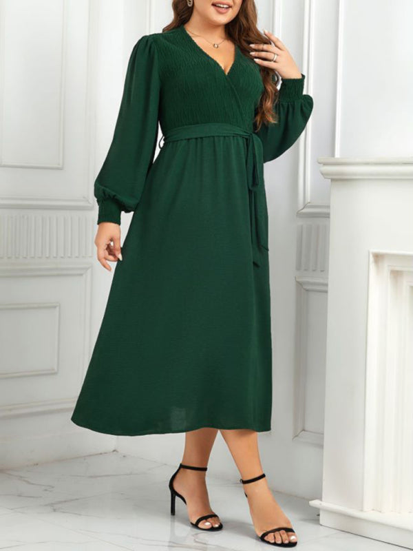 فستان اخضر اكمام طويلة - Lagonna | لاقونا