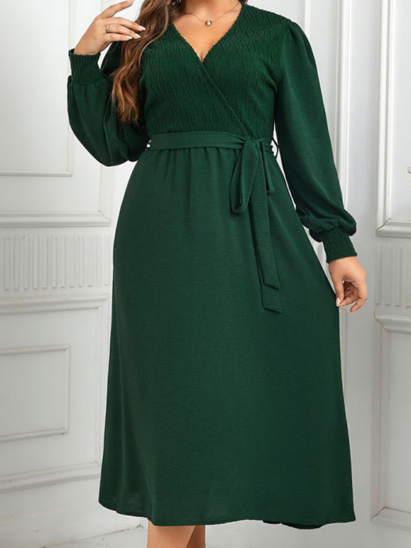 فستان اخضر اكمام طويلة - Lagonna | لاقونا