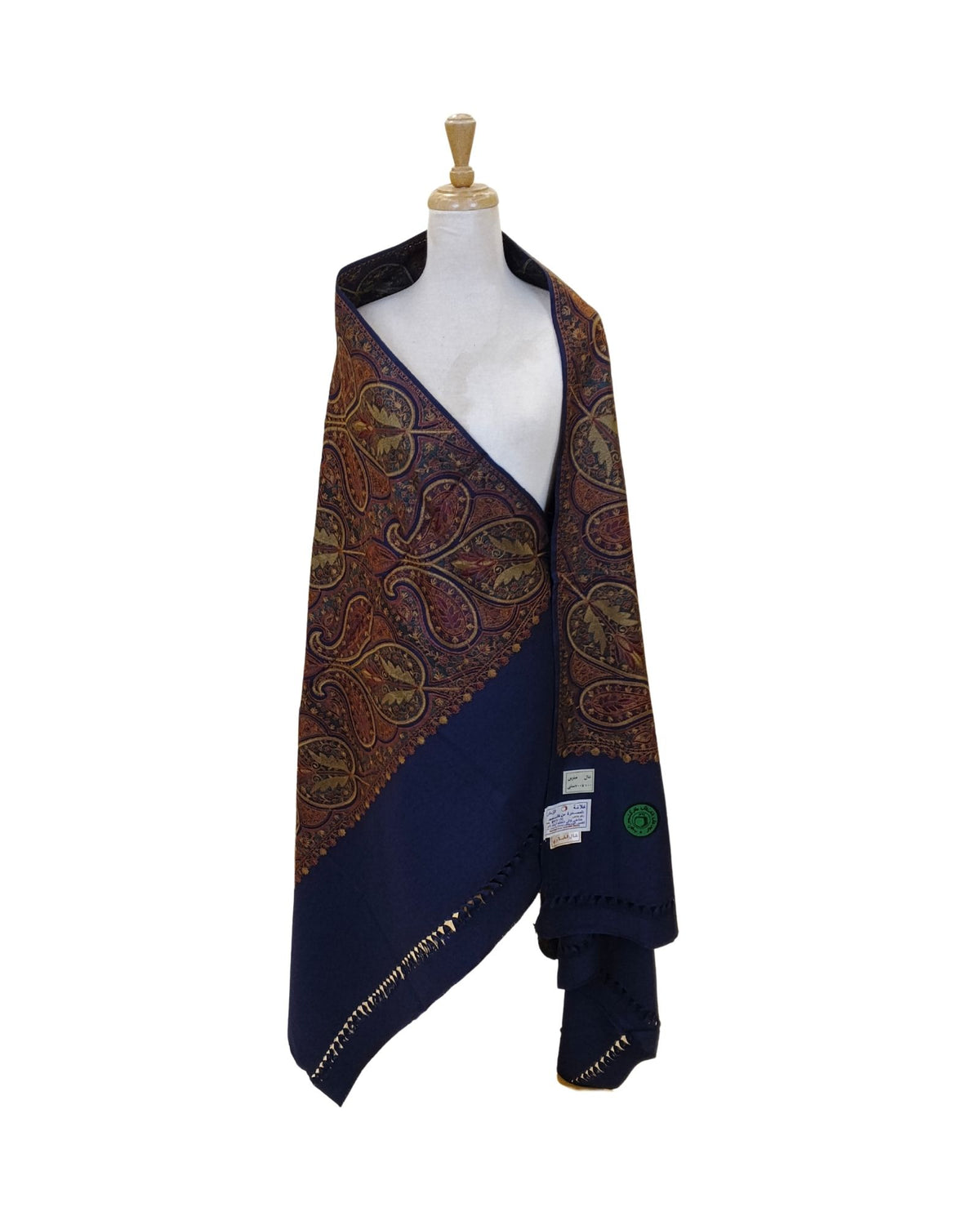 شال كشميري فاخر مطرز بالكامل طول مترين