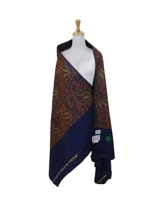 شال كشميري فاخر مطرز بالكامل طول مترين