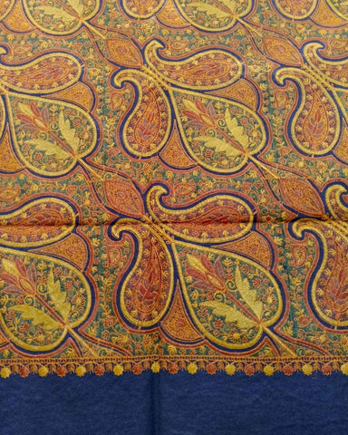 شال كشميري فاخر مطرز بالكامل طول مترين