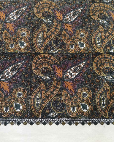 شال كشميري اصلي مطرز بالكامل طول مترين