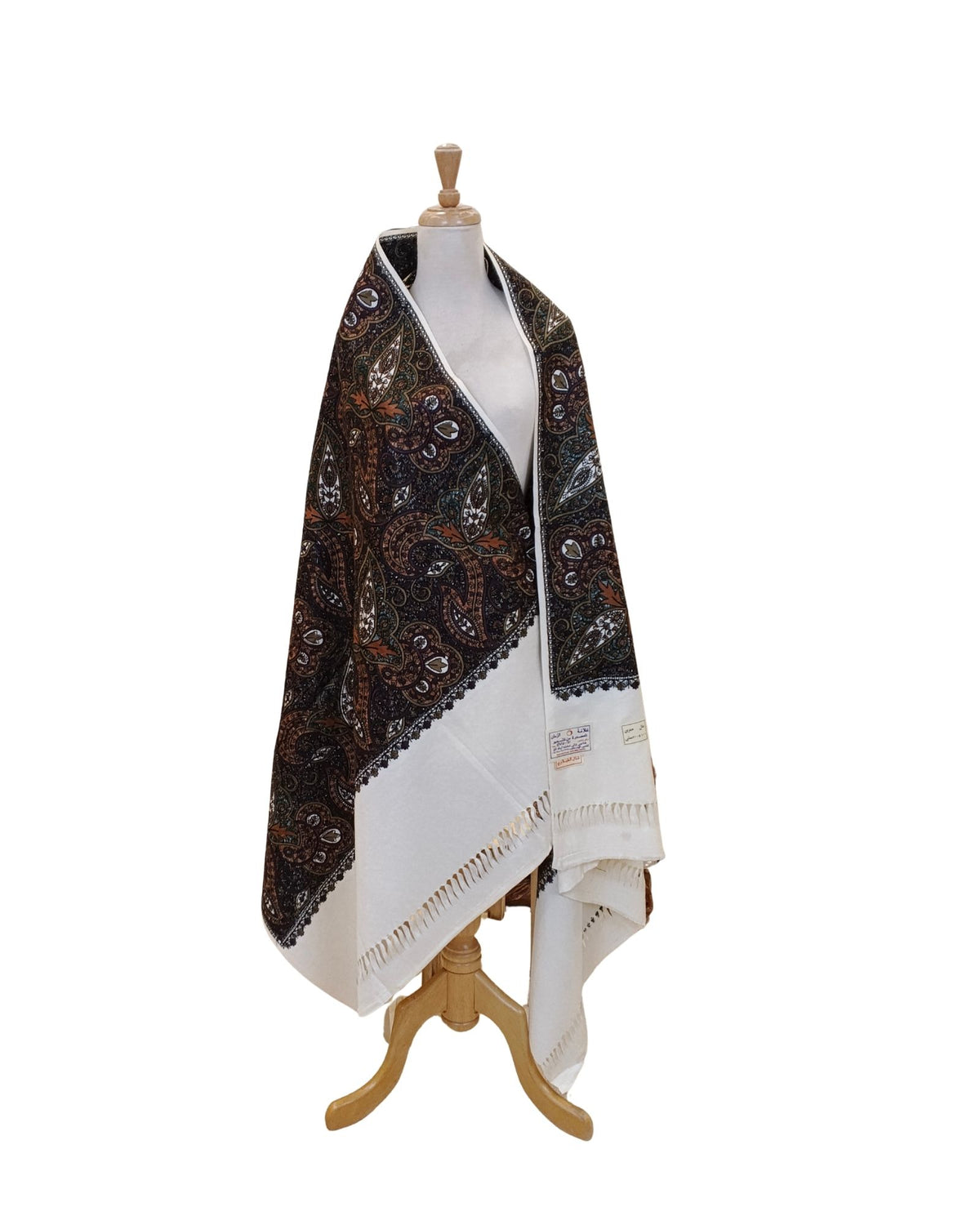 شال كشميري فاخر مطرز بالكامل