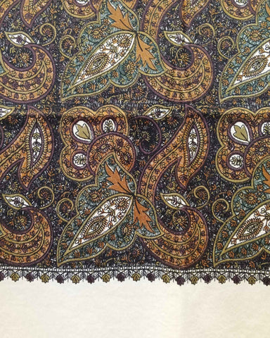 شال كشميري فاخر مطرز بالكامل