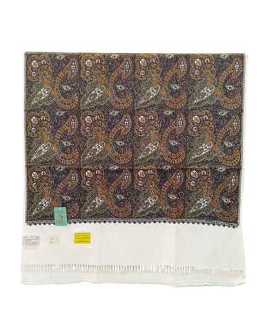 شال كشميري فاخر مطرز بالكامل