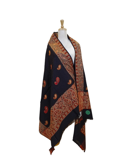 شال شتوي كشميري فاخر اسود