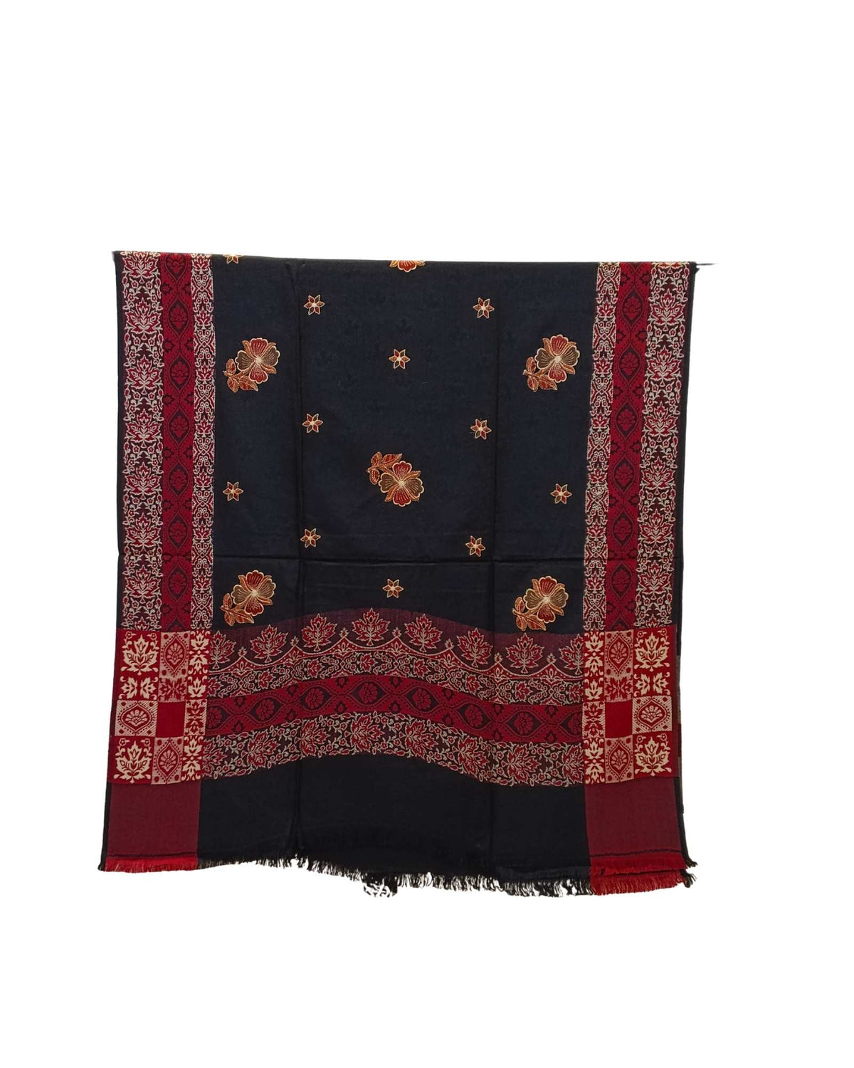 شال كشميري اسود تطريز فاخر