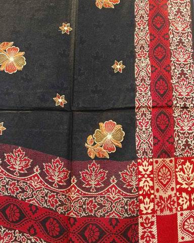 شال كشميري اسود تطريز فاخر