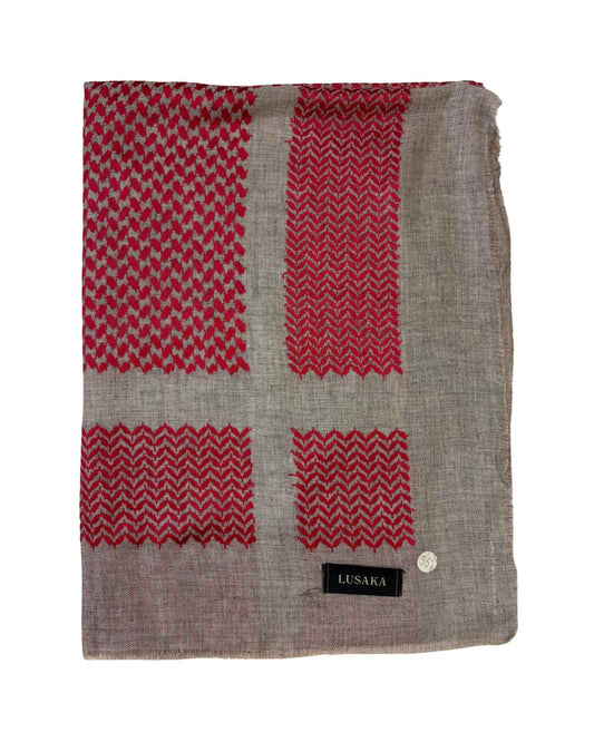 شماغ شتوي احمر غامق صوف