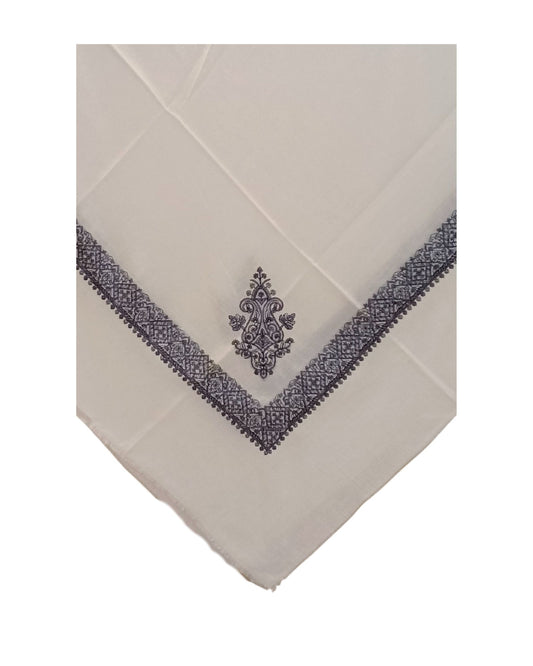 شماغ كشميري سكري بتطريز ازرق