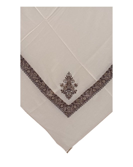شماغ كشميري سكري مطرز بالبني