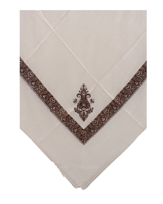 شماغ كشميري سكري مطرز بالبني