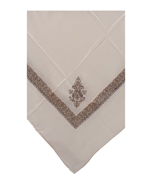 شماغ كشميري بتطريز اصفر مع بني